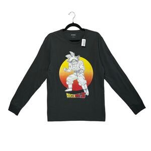 Old Navy Dragonball Z Son Goku Graphic Long Sleeve Tee NWT Mens Sz M Gray Cotton